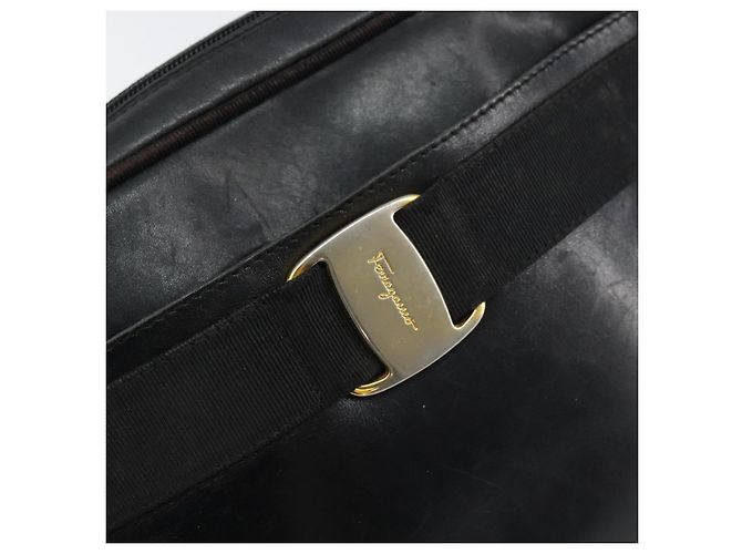 Borsa a Spalla Salvatore Ferragamo in Pelle Nera Oro Auth 158721 Nero D'oro - vista 18