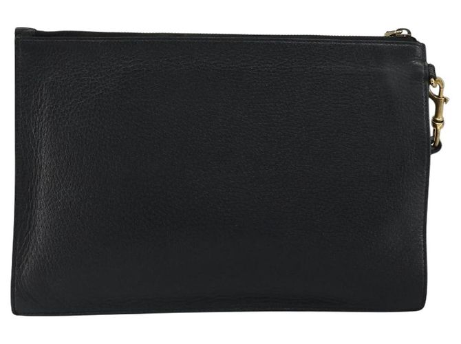 GUCCI Borsa Clutch Web Sherry in Pelle Nera e Oro 428758 Auth bs32046 Nero D'oro - vista 2