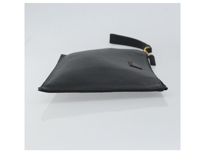 GUCCI Borsa Clutch Web Sherry in Pelle Nera e Oro 428758 Auth bs32046 Nero D'oro - vista 3