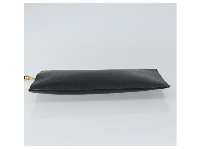 GUCCI Borsa Clutch Web Sherry in Pelle Nera e Oro 428758 Auth bs32046 Nero D'oro - vista 6