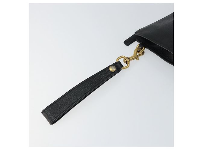 GUCCI Borsa Clutch Web Sherry in Pelle Nera e Oro 428758 Auth bs32046 Nero D'oro - vista 8