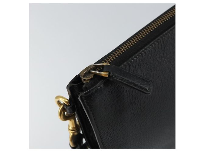 GUCCI Borsa Clutch Web Sherry in Pelle Nera e Oro 428758 Auth bs32046 Nero D'oro - vista 9