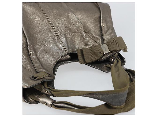 Borsa a mano Vala in pelle dorata Salvatore Ferragamo Auth bs31761 - vista 6