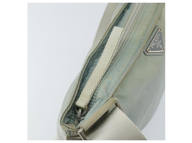 PRADA Schultertasche Nylon Hellblau Silber Authentisch 156862 - Ansicht 18