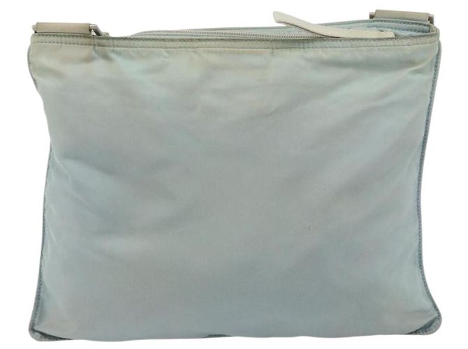 PRADA Schultertasche Nylon Hellblau Silber Authentisch 156862 - Ansicht 2