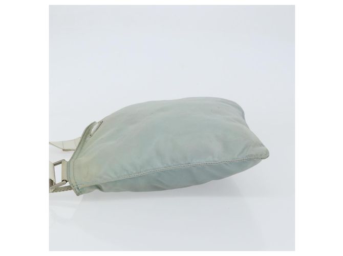 PRADA Schultertasche Nylon Hellblau Silber Authentisch 156862 - Ansicht 4