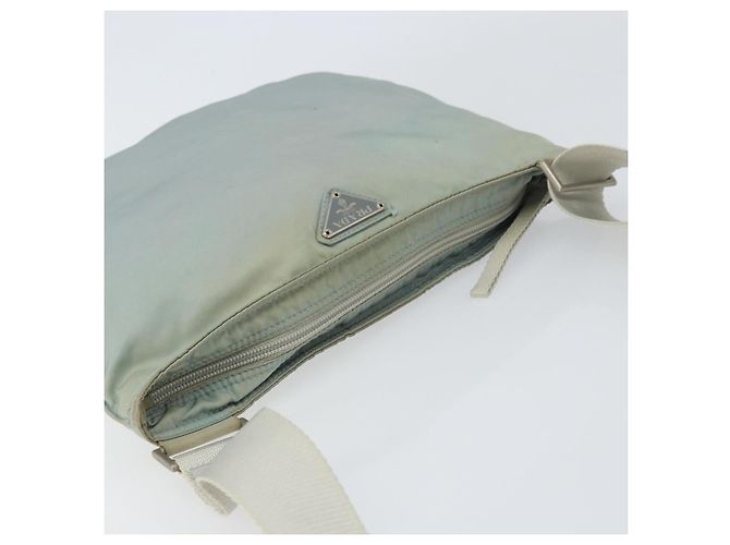 PRADA Schultertasche Nylon Hellblau Silber Authentisch 156862 - Ansicht 6