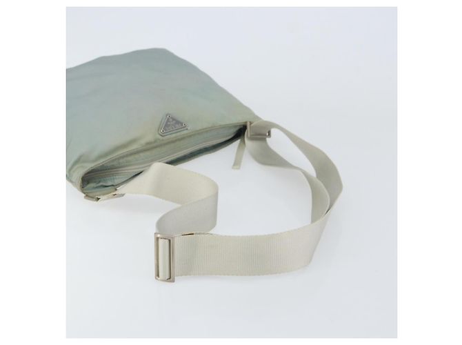 PRADA Schultertasche Nylon Hellblau Silber Authentisch 156862 - Ansicht 7