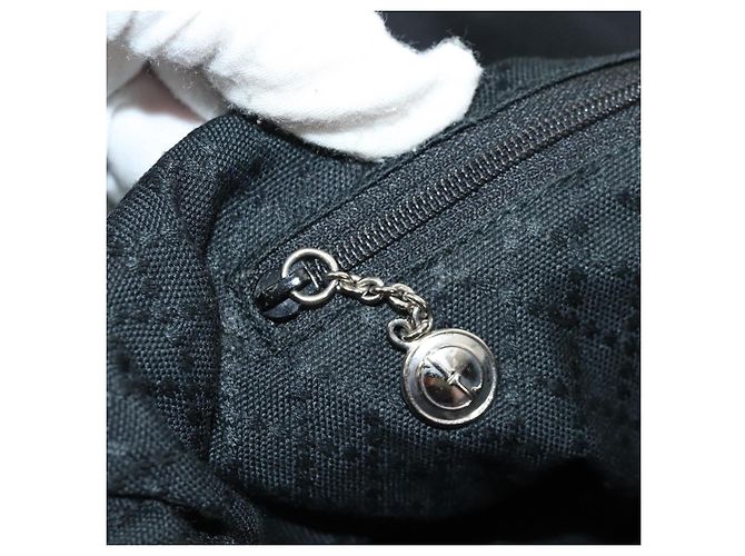 Borsa a mano in nylon Gucci Bamboo 2 vie nera oro 001 2058 1577 5 Auth gh1412 Nero D'oro - vista 22