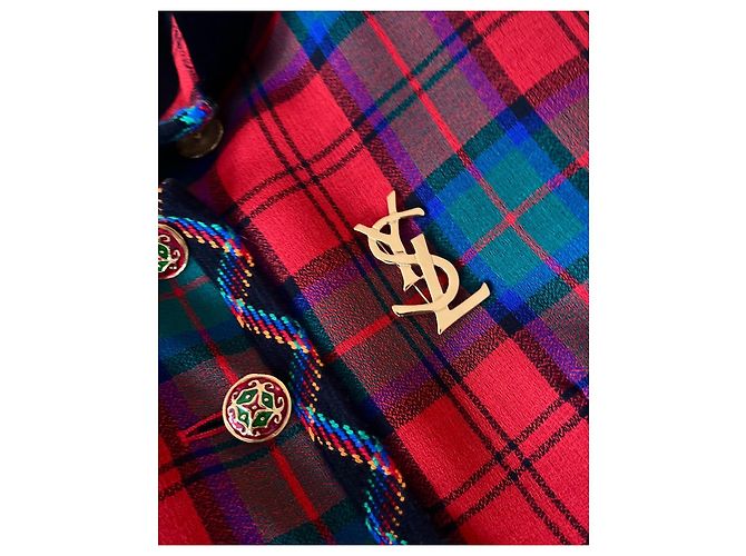 Spilla logo YSL Yves Saint Laurent D'oro - vista 7