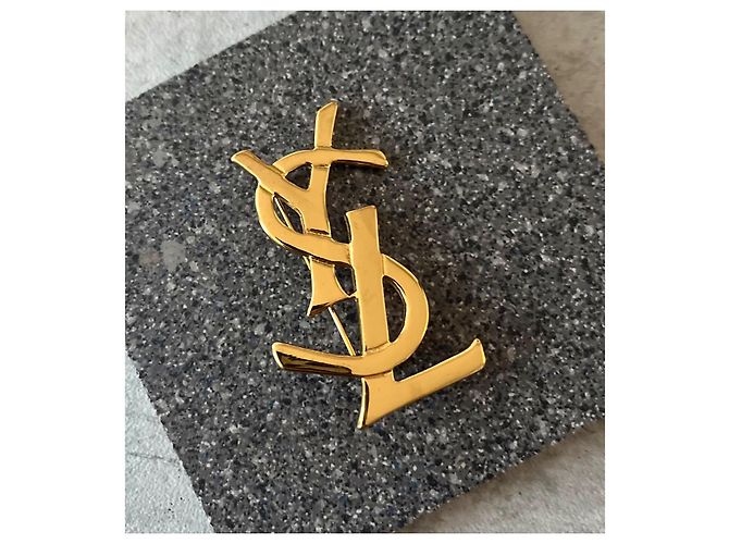 Spilla logo YSL Yves Saint Laurent D'oro - vista 8