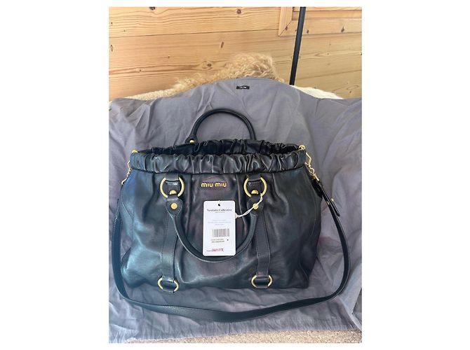 Borsa in pelle Vitello Miu Miu Nero - vista 2
