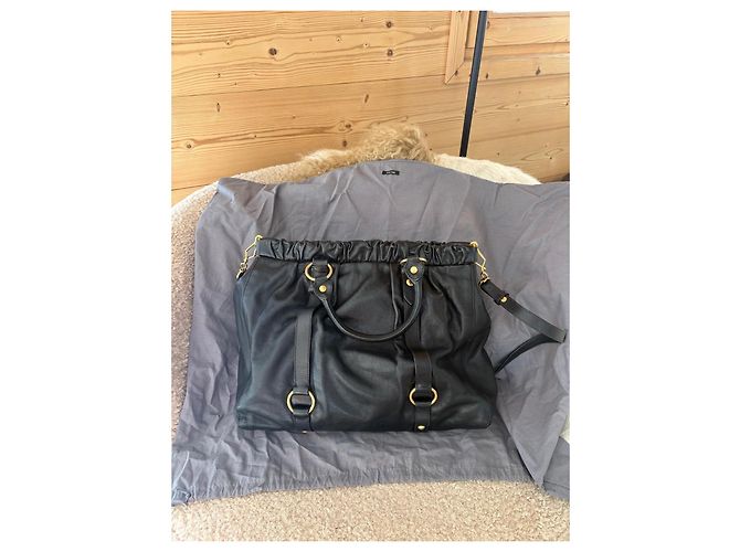 Borsa in pelle Vitello Miu Miu Nero - vista 3