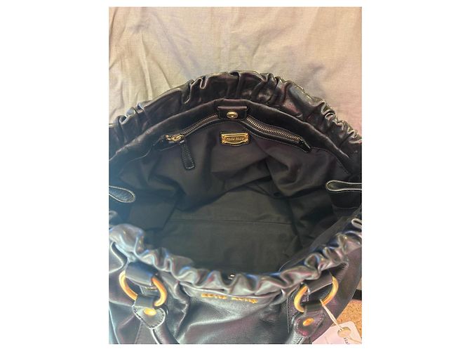 Borsa in pelle Vitello Miu Miu Nero - vista 5