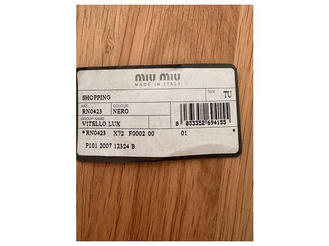 Borsa in pelle Vitello Miu Miu Nero - vista 8