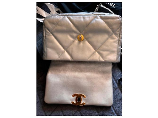 Chanel 19 Lammleder Handtasche Silber - Ansicht 7