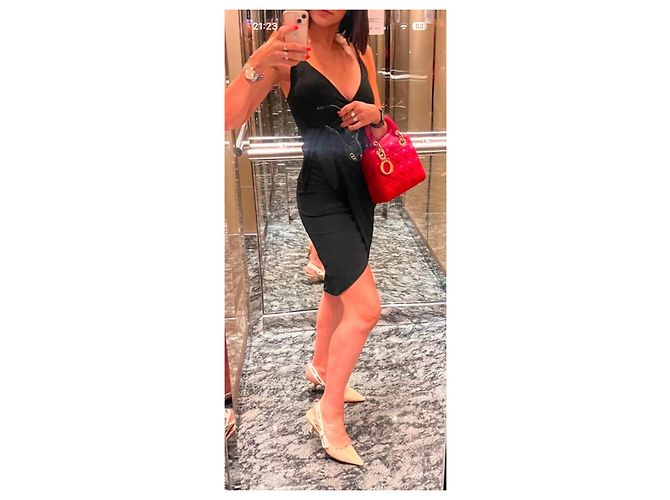 Borsa a mano Christian Dior Lady Dior in agnello rosso - vista 16