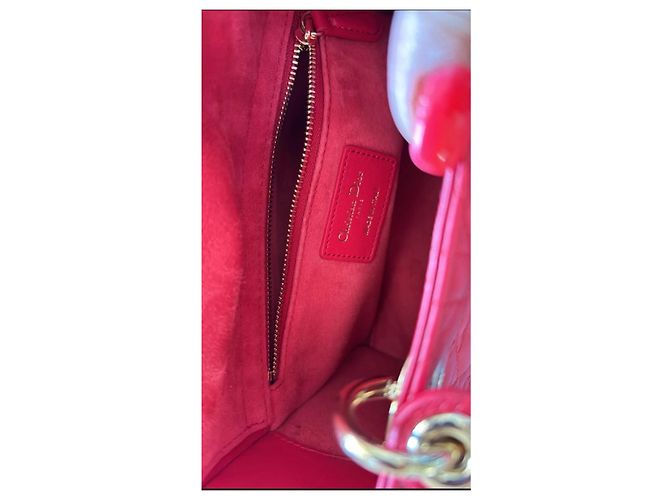 Borsa a mano Christian Dior Lady Dior in agnello rosso - vista 9