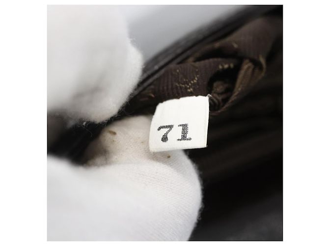 PRADA Borsa a Spalla con Catena Pelle plastica Marrone Scuro Auth am10365V - vista 12