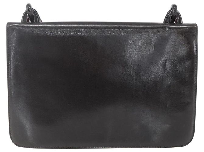 PRADA Borsa a Spalla con Catena Pelle plastica Marrone Scuro Auth am10365V - vista 2
