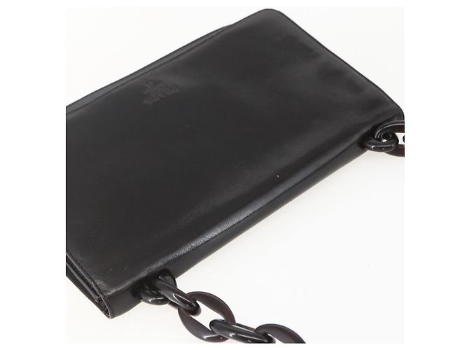 PRADA Borsa a Spalla con Catena Pelle plastica Marrone Scuro Auth am10365V - vista 6