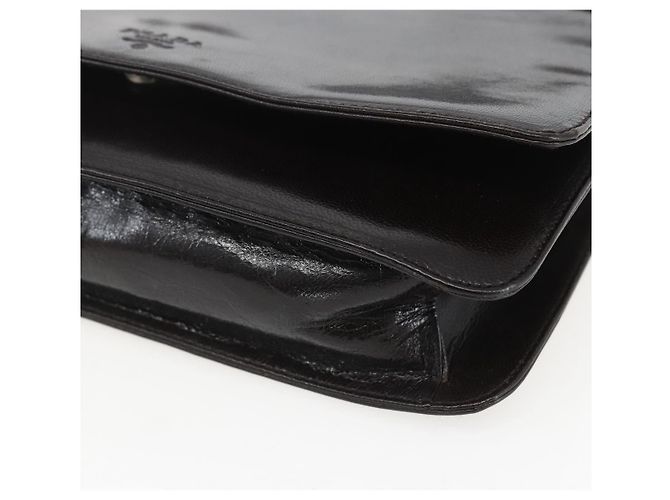 PRADA Borsa a Spalla con Catena Pelle plastica Marrone Scuro Auth am10365V - vista 9