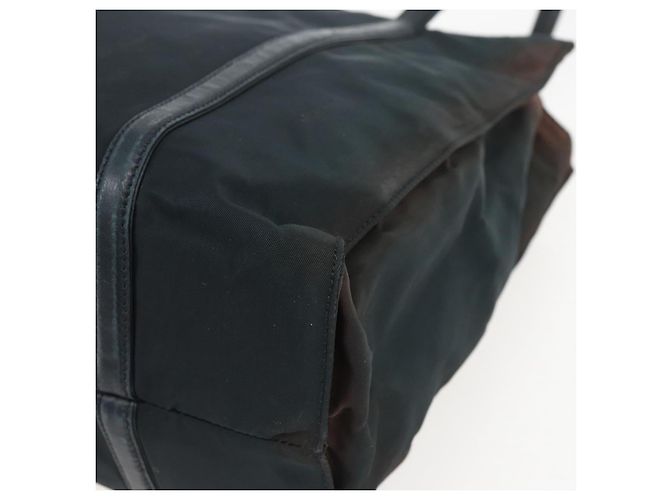 Borsa Tote PRADA in nylon e pelle nera argento autentica bs31865 Nero - vista 15