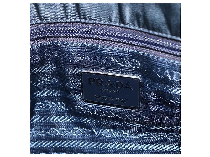 Borsa Tote PRADA in nylon e pelle nera argento autentica bs31865 Nero - vista 18
