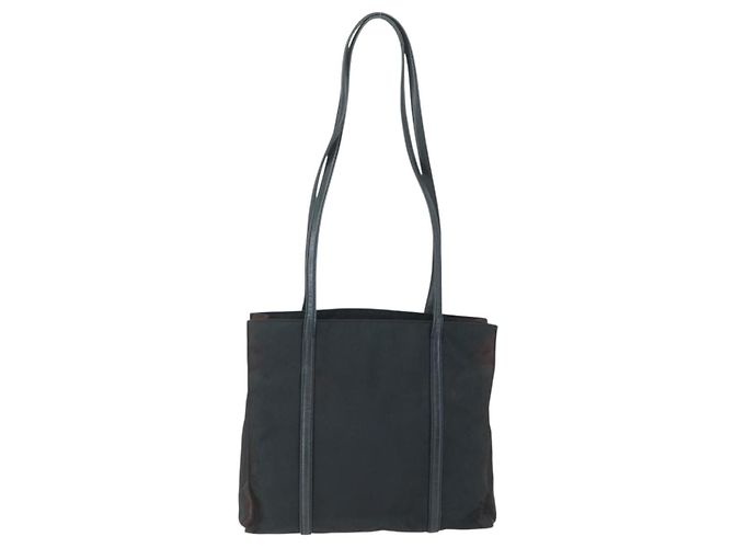 Borsa Tote PRADA in nylon e pelle nera argento autentica bs31865 Nero - vista 2