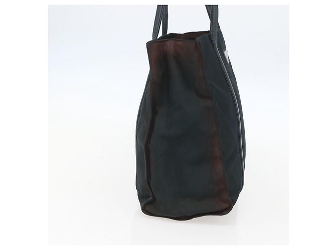 Borsa Tote PRADA in nylon e pelle nera argento autentica bs31865 Nero - vista 3