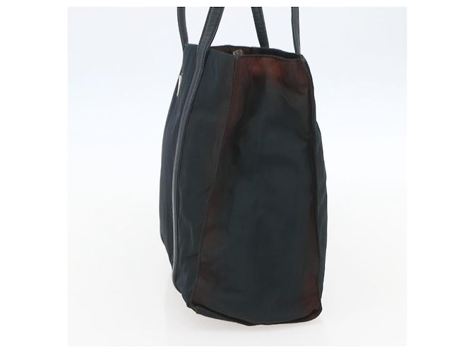 Borsa Tote PRADA in nylon e pelle nera argento autentica bs31865 Nero - vista 4