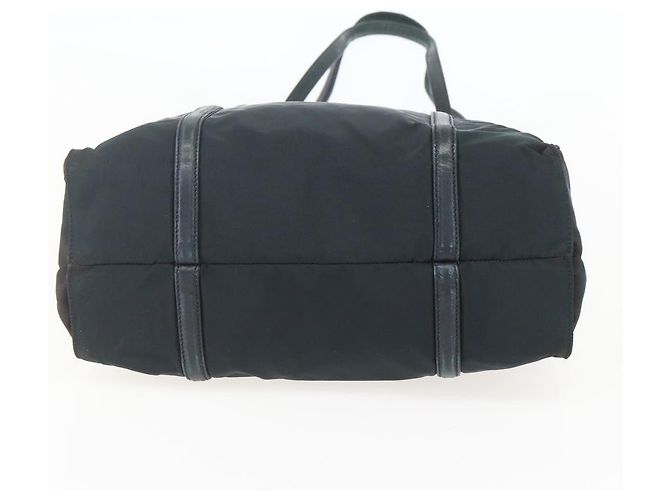 Borsa Tote PRADA in nylon e pelle nera argento autentica bs31865 Nero - vista 5