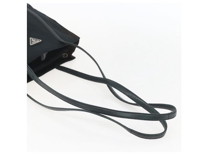 Borsa Tote PRADA in nylon e pelle nera argento autentica bs31865 Nero - vista 7