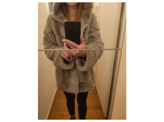 Chaqueta de visón gris Yves Salomon - vista 3