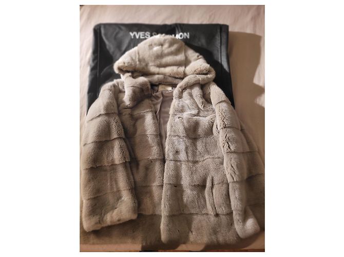 Chaqueta de visón gris Yves Salomon - vista 4