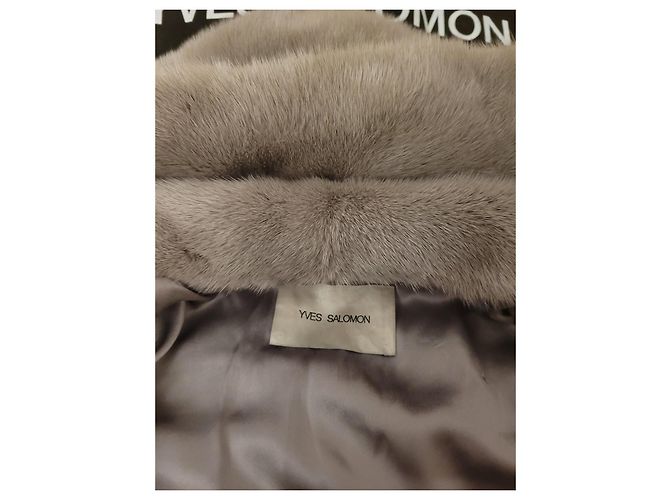 Chaqueta de visón gris Yves Salomon - vista 8