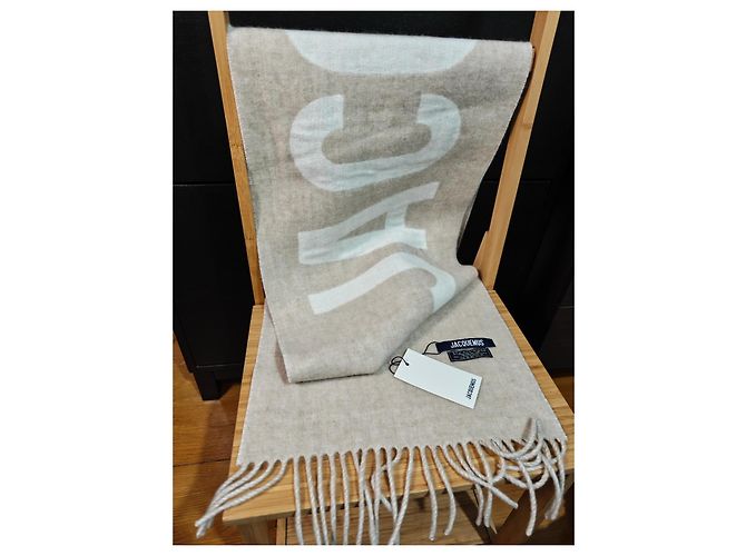 Sciarpa Jacquemus L'écharpe Beige Lana Crema - vista 3