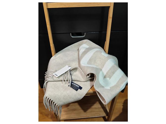 Sciarpa Jacquemus L'écharpe Beige Lana Crema - vista 4