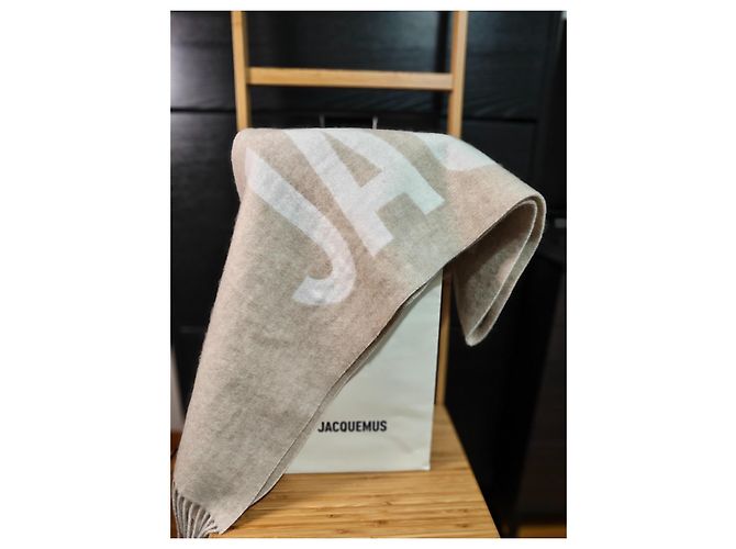 Sciarpa Jacquemus L'écharpe Beige Lana Crema - vista 5
