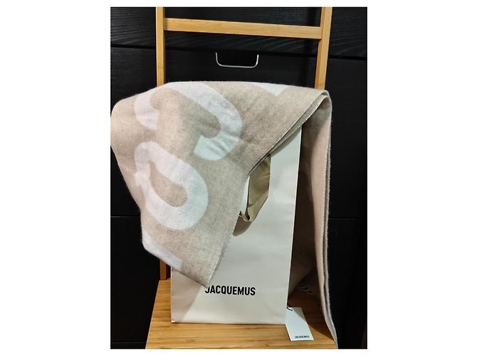 Sciarpa Jacquemus L'écharpe Beige Lana Crema - vista 6