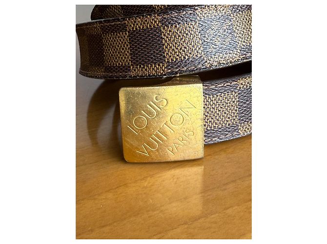 Cintura Louis Vuitton Damier Ebano in Pelle Marrone - vista 2