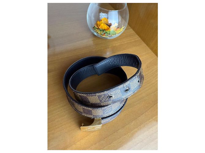 Cintura Louis Vuitton Damier Ebano in Pelle Marrone - vista 5