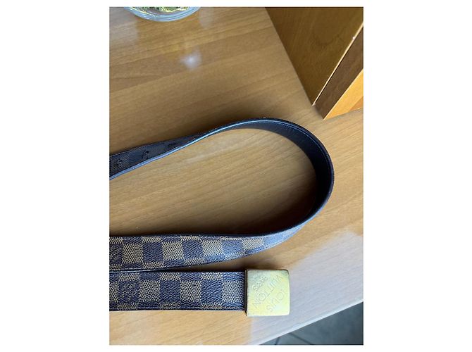 Cintura Louis Vuitton Damier Ebano in Pelle Marrone - vista 7