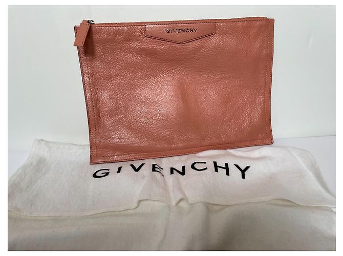 Clutch Givenchy in pelle beige rosa - vista 2