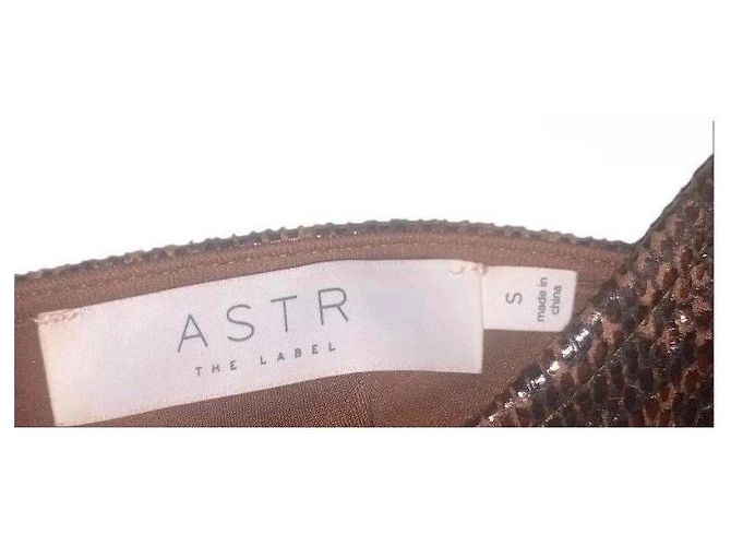 Autre Marque ASTR the Label Python Schlangenmuster Mini Slip Kleid Braun - Ansicht 3