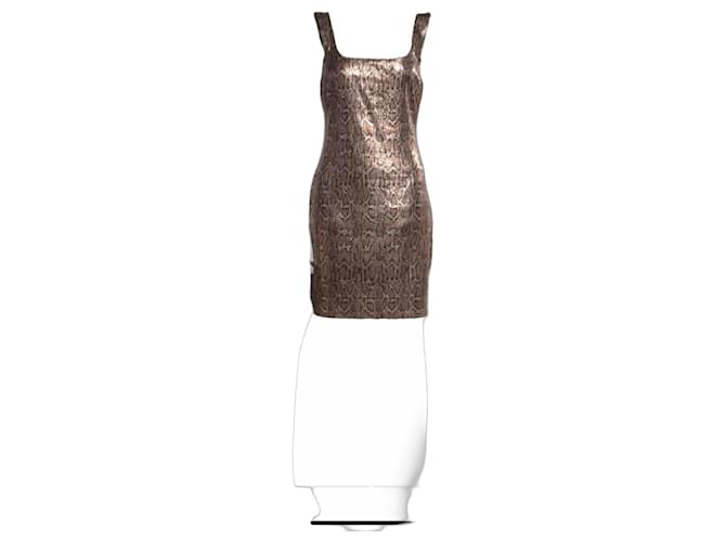 L'Agence Pailletten Mini Kleid Python Print Silber - Ansicht 2