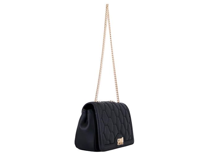 Borsa Just Cavalli in ecopelle nera trapuntata con catena dorata Nero - vista 3