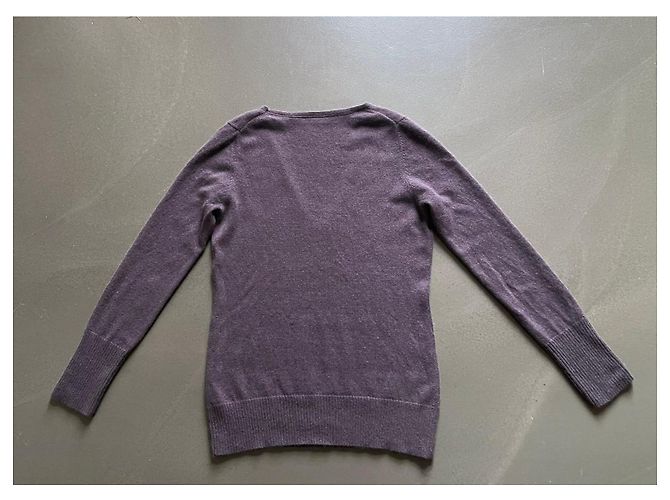Autre Marque Jersey de cachemira gris malva, cuello en V - T. 36 o S Púrpura - vista 12