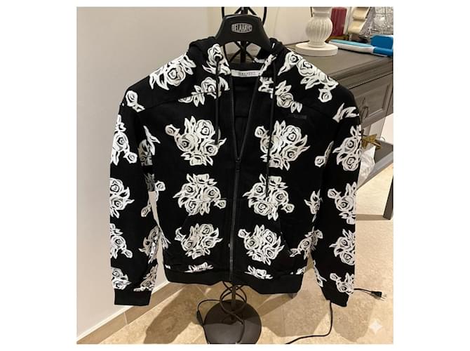 Moletom com capuz com zíper Givenchy preto e branco de algodão - vista 2