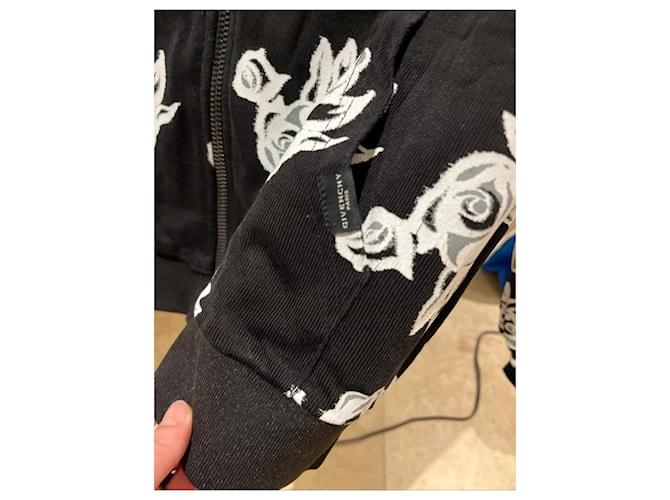 Moletom com capuz com zíper Givenchy preto e branco de algodão - vista 3